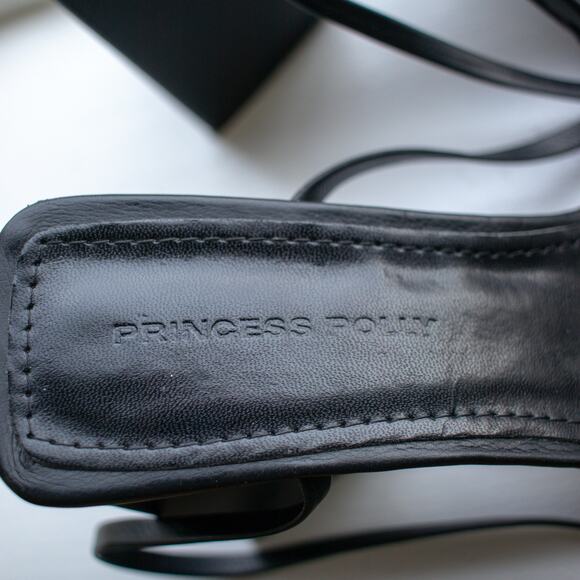 Princess Polly Black Square-Toe Triangle-Heel Gladiator Sandals Size 8 - Picture 6 of 8